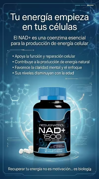 Suplemento NAD+ Resveratrol. Capsulas