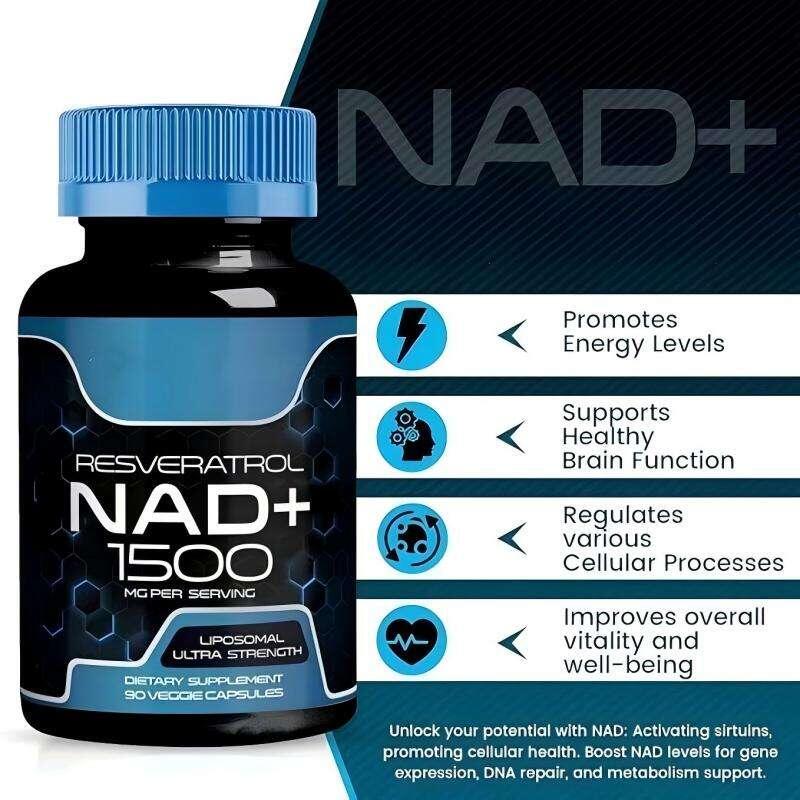 Suplemento NAD+ Resveratrol. Capsulas